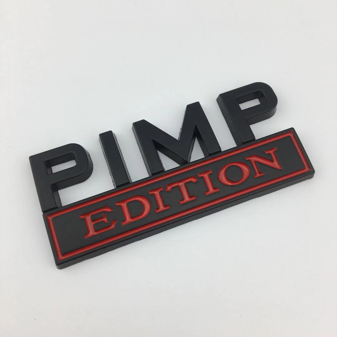 2 PCS PIMP Edition Car Metal Badge Emblem