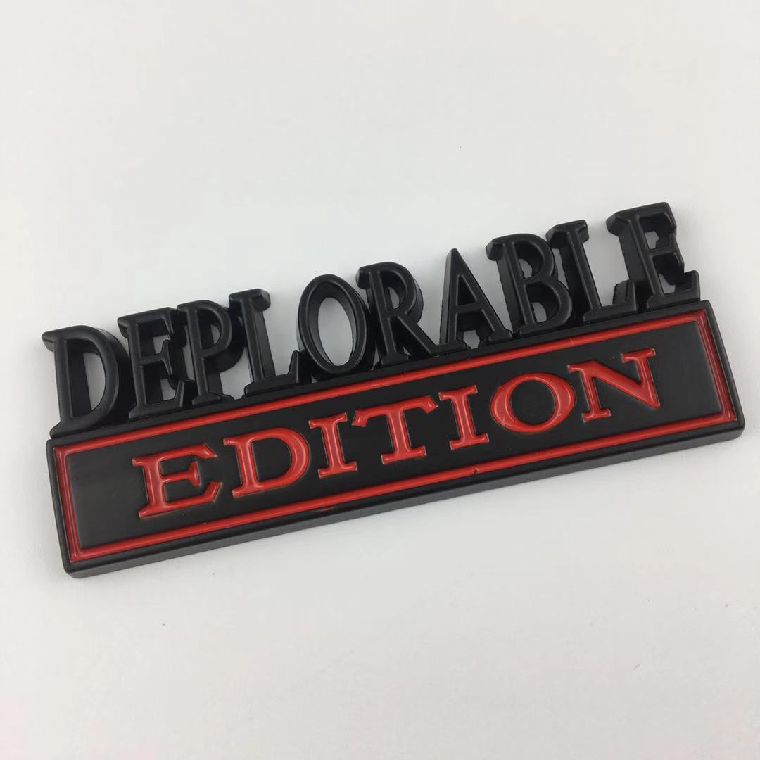 2 PCS DEPLORABLE Edition Car Metal Badge