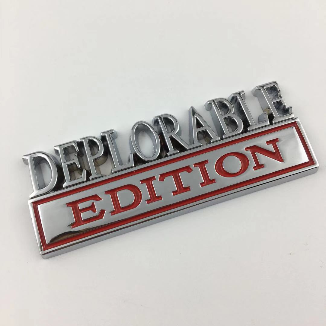 2 PCS DEPLORABLE Edition Car Metal Badge