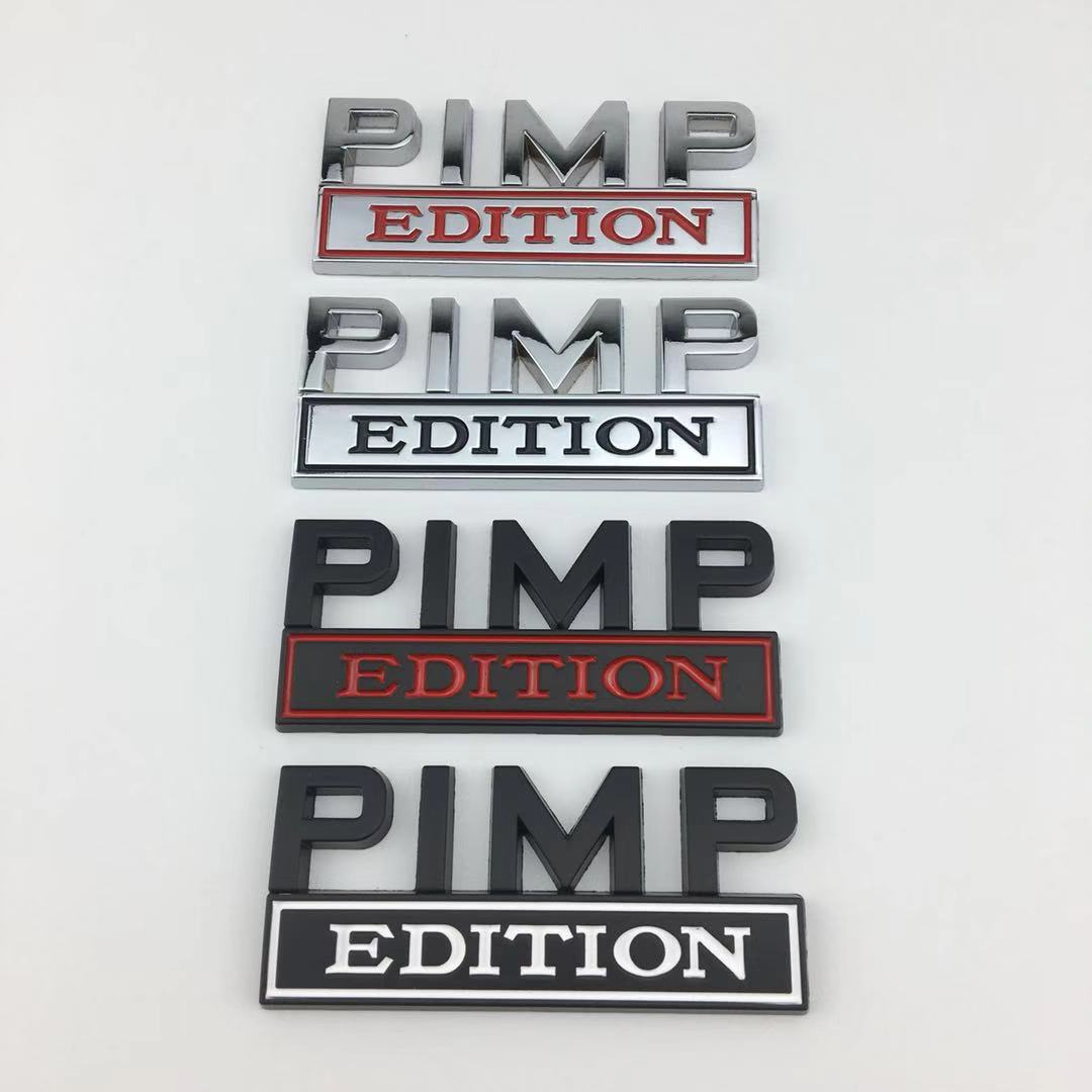 2 PCS PIMP Edition Car Metal Badge Emblem