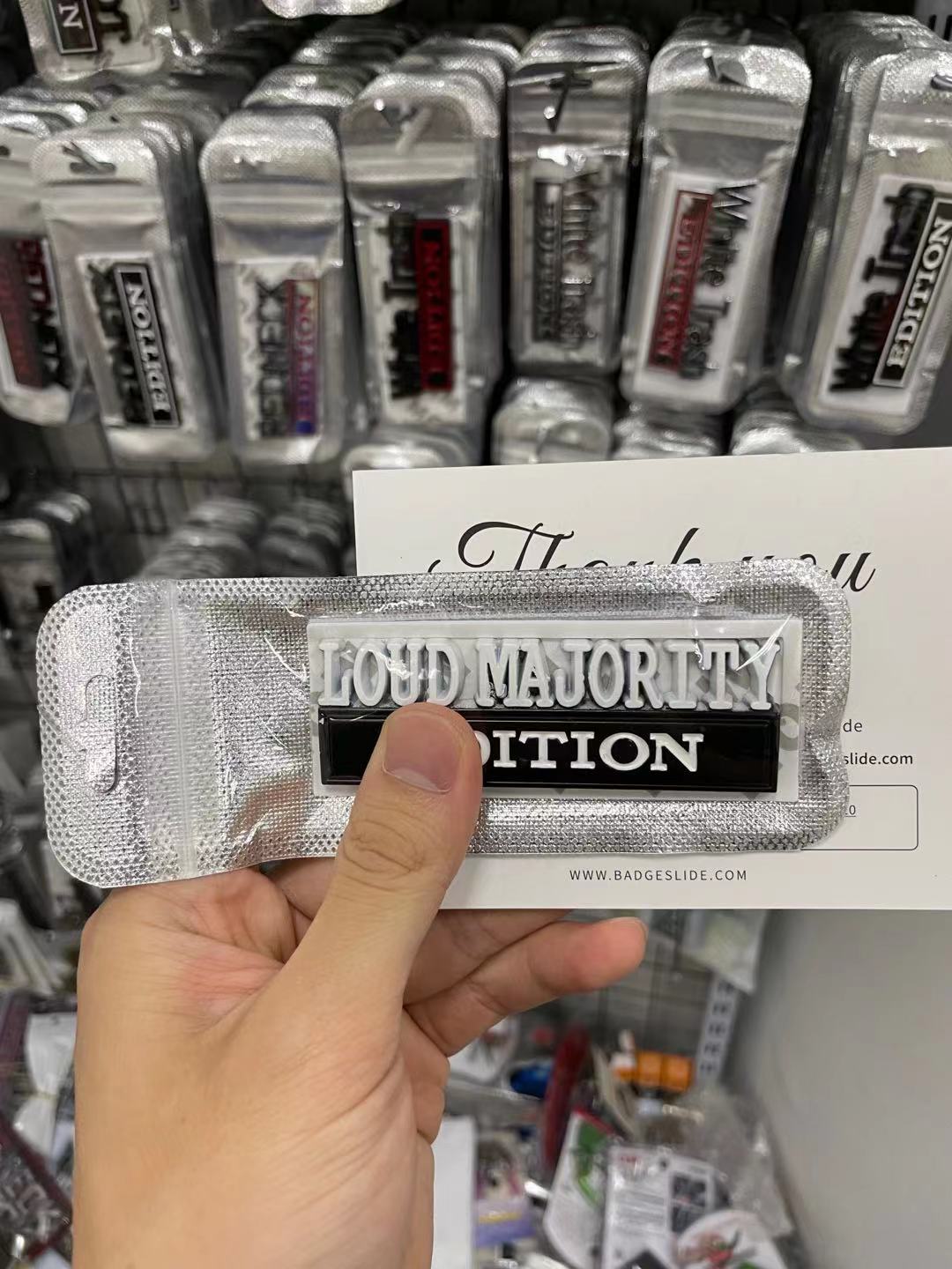 The Original LOUD MAJORITY EDITION Emblem Fender Badge-Custom-3pcs-white and the rest in black