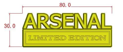 ARSENAL LIMITED EDITION Metal Emblem Fender Badge-Silver/Red-2pcs