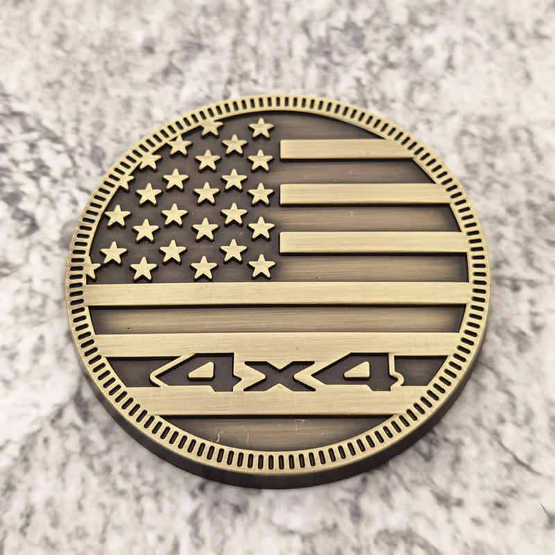 American Flag 4X4 Metal Emblem Fender Badge