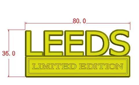 LEEDS LIMITED EDITION Metal Emblem Fender Badge-Silver/Blue-2pcs