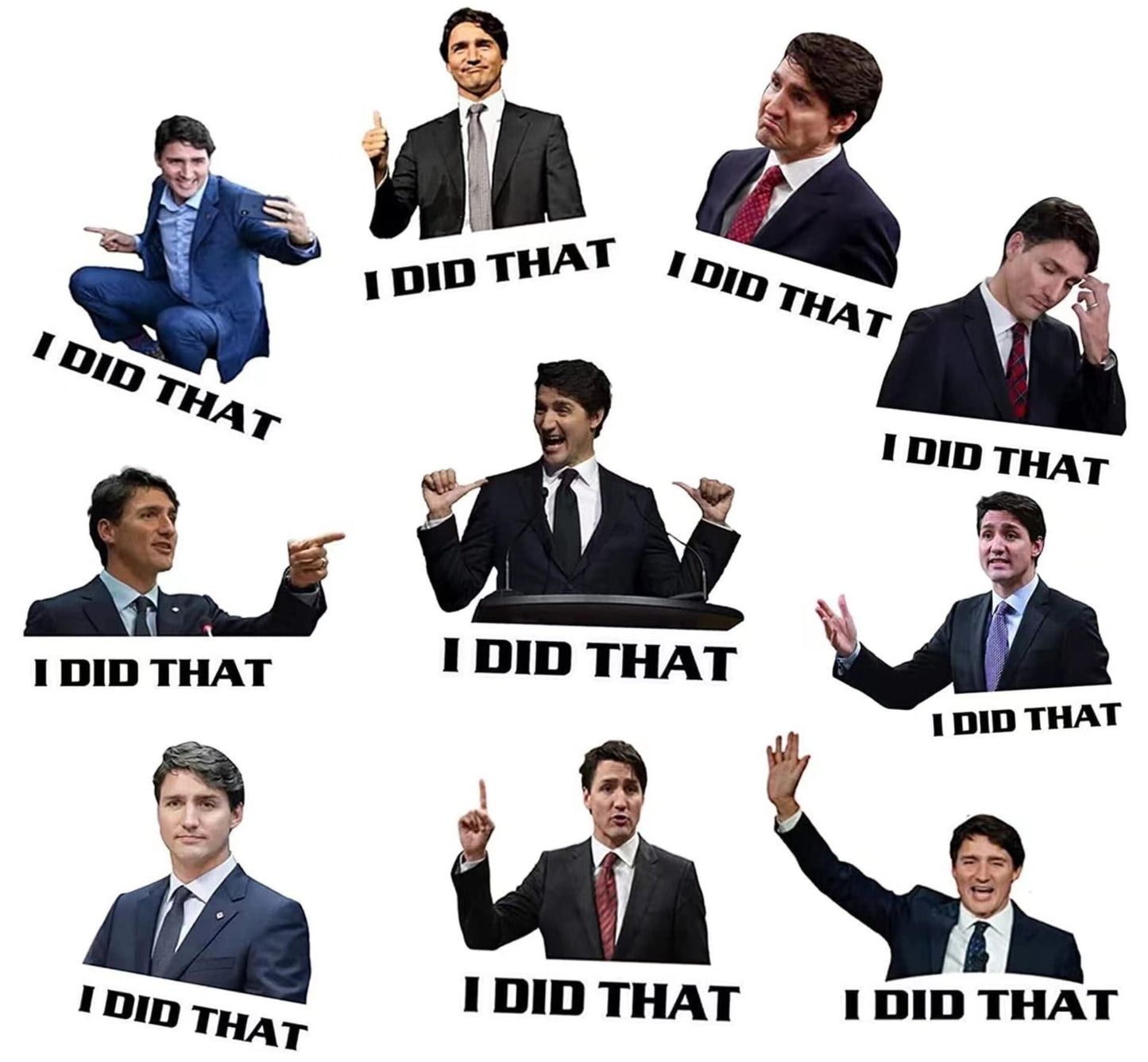 100pcs Trudeau I DID THAT Funny Stickers