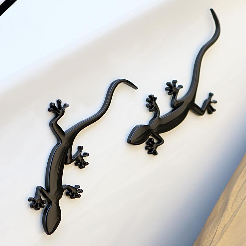 2pcs Gecko Shape Metallic Emblem Fender Badge