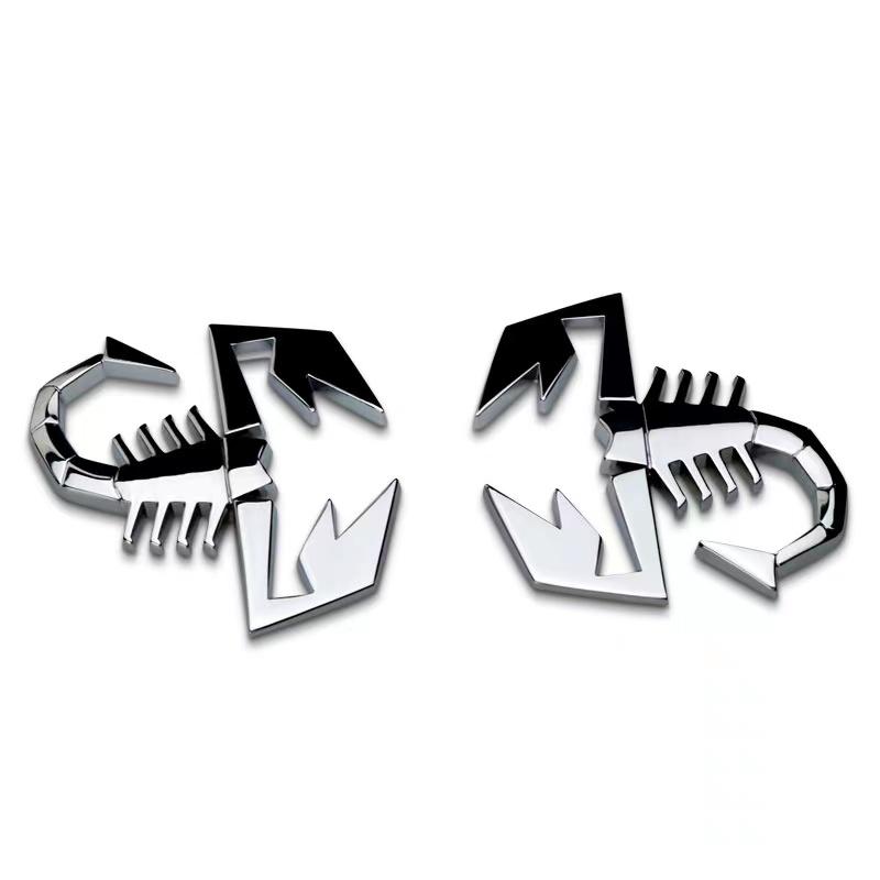 2pcs Scorpion Metallic Emblem Fender Badge