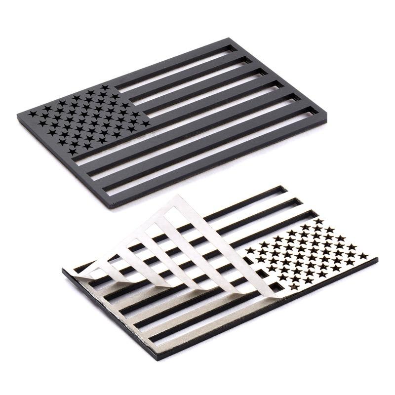 EyeCatcher USA Flag Emblem Decal Black - 2 Pack