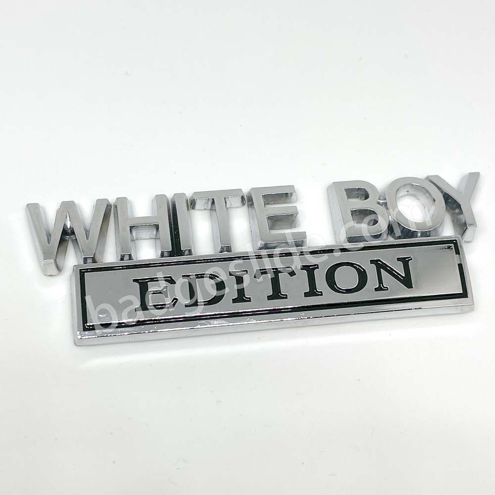 2 PCS WHITE BOY Edition Emblem Fender Badge