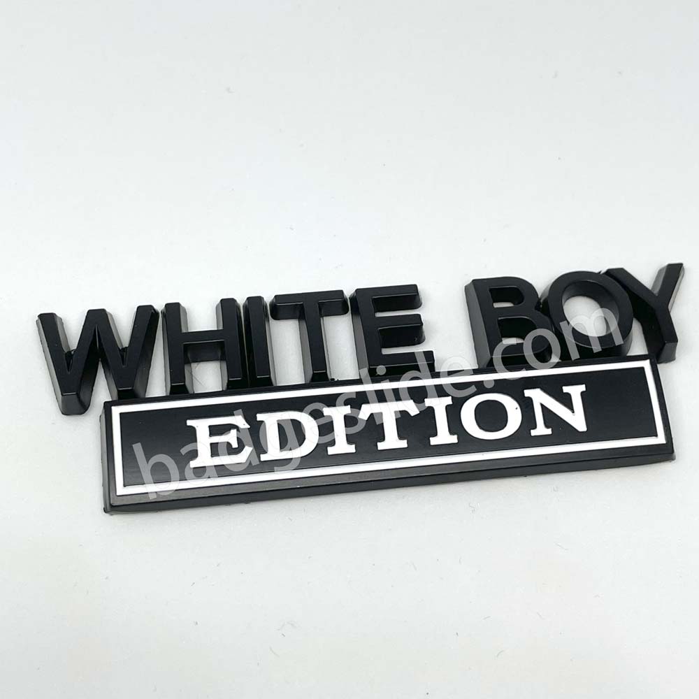 2pcs WHITE BOY Edition Metal Car Emblem