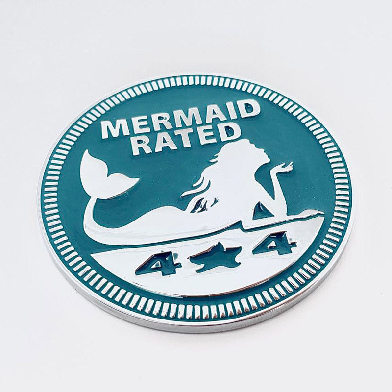 MERMAID RATED Self-adhesive Car Metal Badge