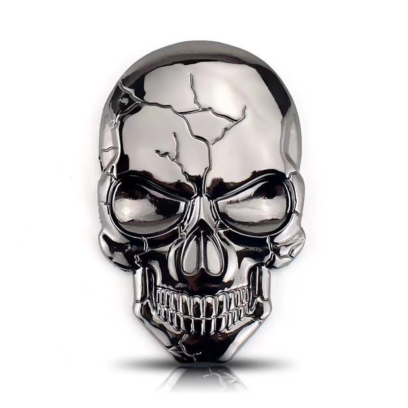 2pcs 3D Skull Decal Metal Emblem