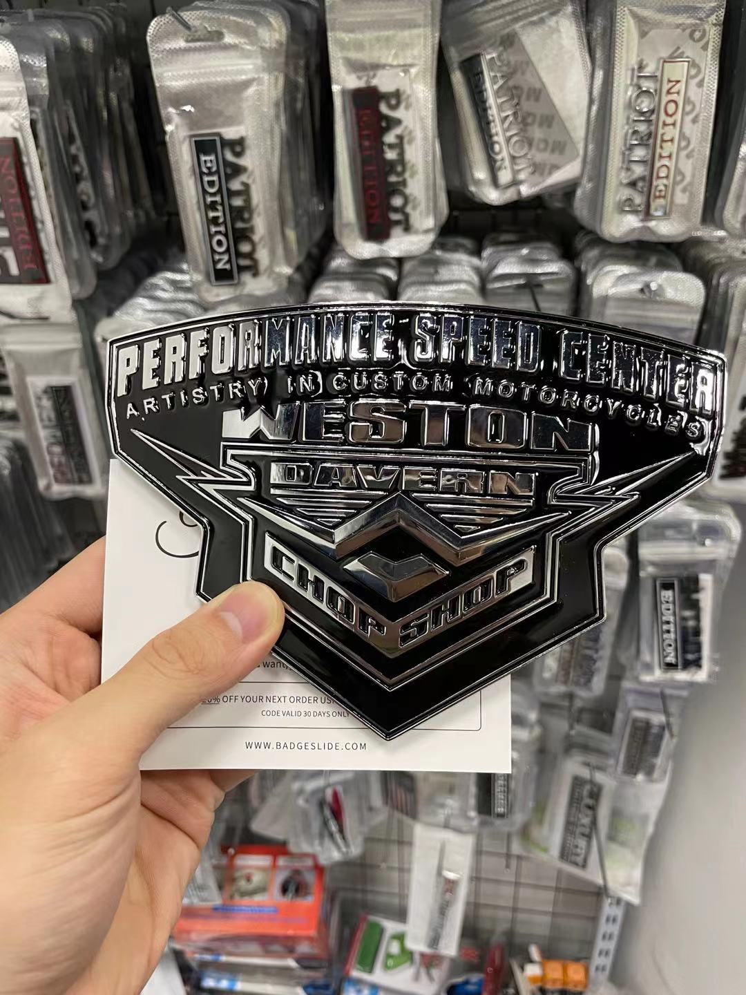 The Original Weston Davern chop shop EDITION Emblem Fender Badge-Custom-20pcs-black color