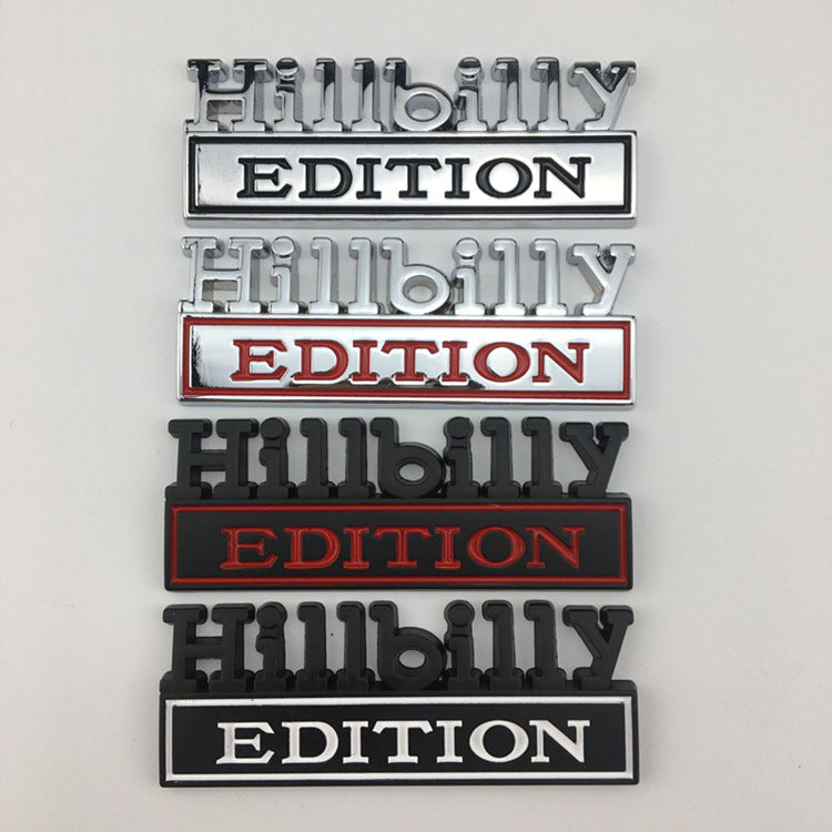 “Hillbilly Edition” Car Badge