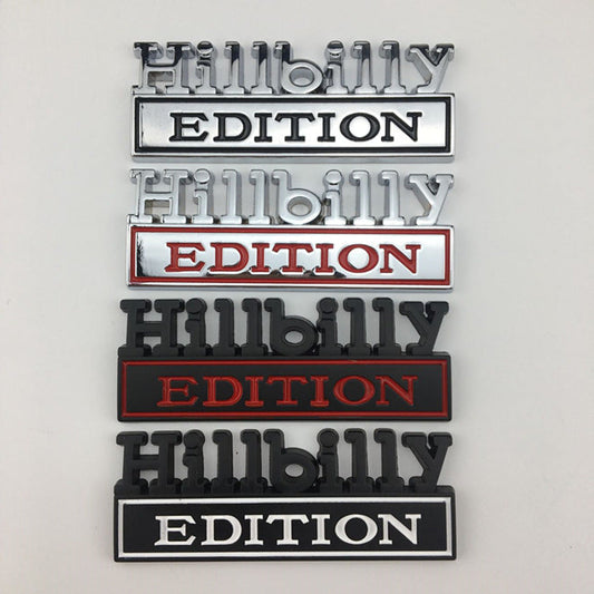 “Hillbilly Edition” Car Badge
