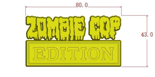 The Original Zombie Cop Emblem Fender Badge-Custom-4-BR