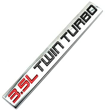 2PCS Chrome Finish Metal Emblem 3.5L Twin Turbo Badge