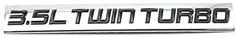 2PCS Chrome Finish Metal Emblem 3.5L Twin Turbo Badge