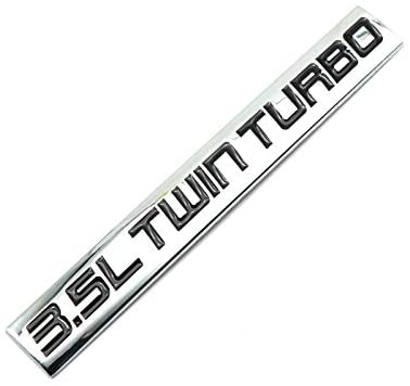 2PCS Chrome Finish Metal Emblem 3.5L Twin Turbo Badge