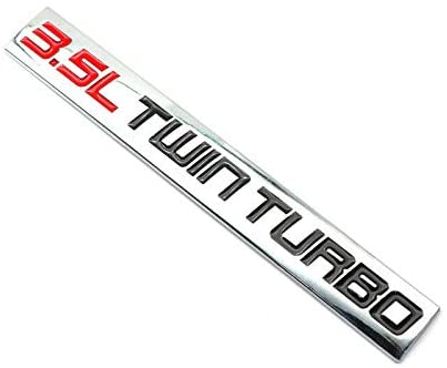 2PCS Chrome Finish Metal Emblem 3.5L Twin Turbo Badge