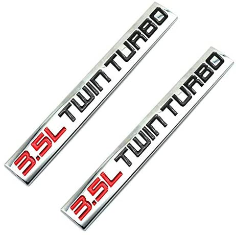2PCS Chrome Finish Metal Emblem 3.5L Twin Turbo Badge