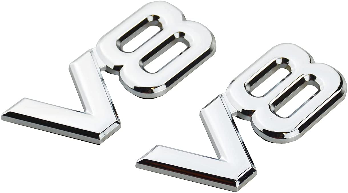 2pcs V8 3D Metal Emblem