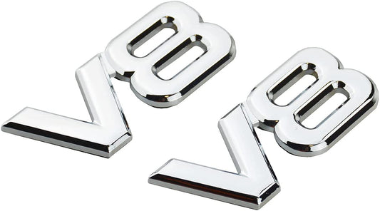 2pcs V8 3D Metal Emblem