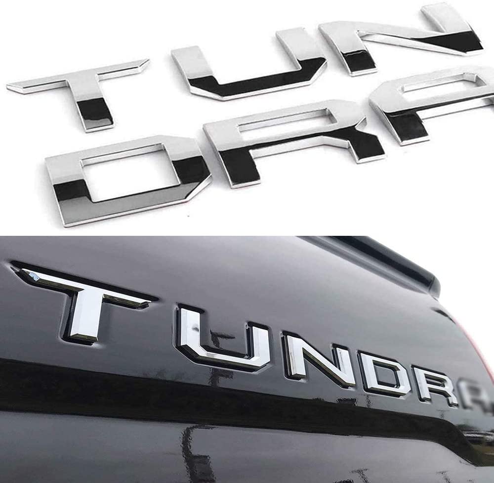 3D Raised TUNDRA Tailgate Insert Letters Rear Emblem
