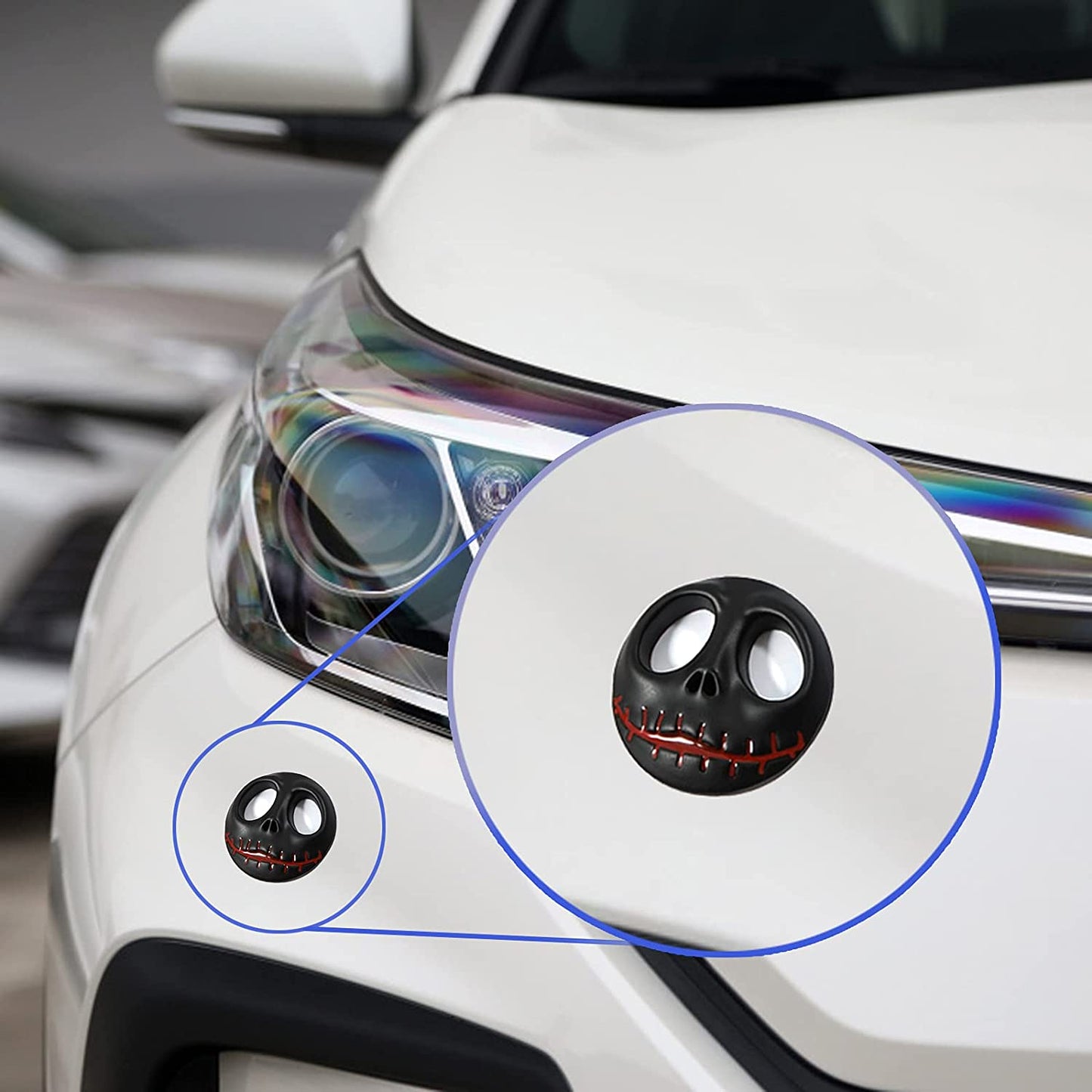 2 pcs Halloween Skull Mask Logo Emblem