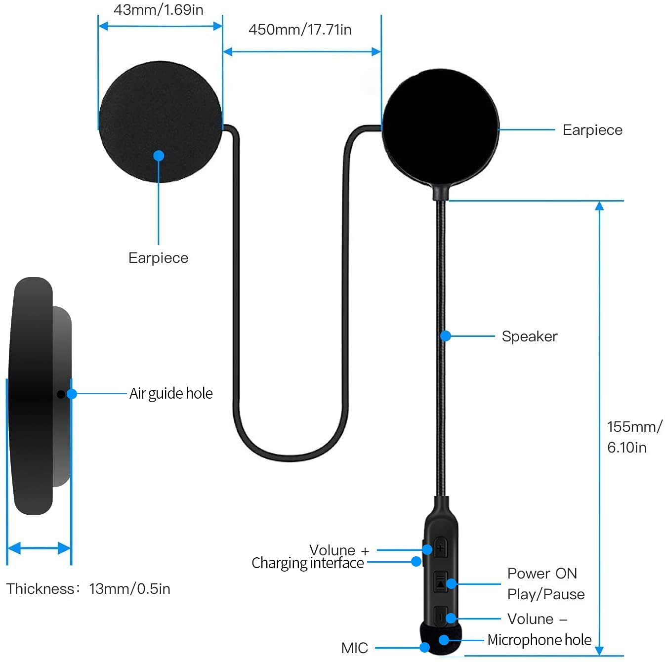 Motorcycle Helmet Bluetooth Headset