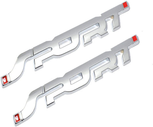 2pcs 3D Metal SPORT Trunk Emblem Badge