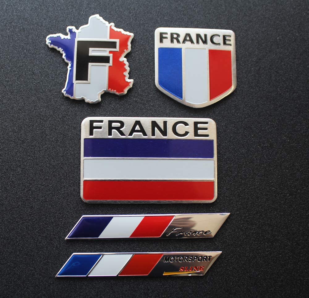 5pcs France Flag Decal Sticker