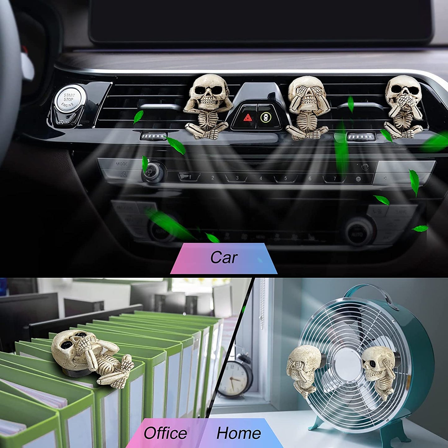 Evil Skull Trio Car Air Outlet Decor Fresher