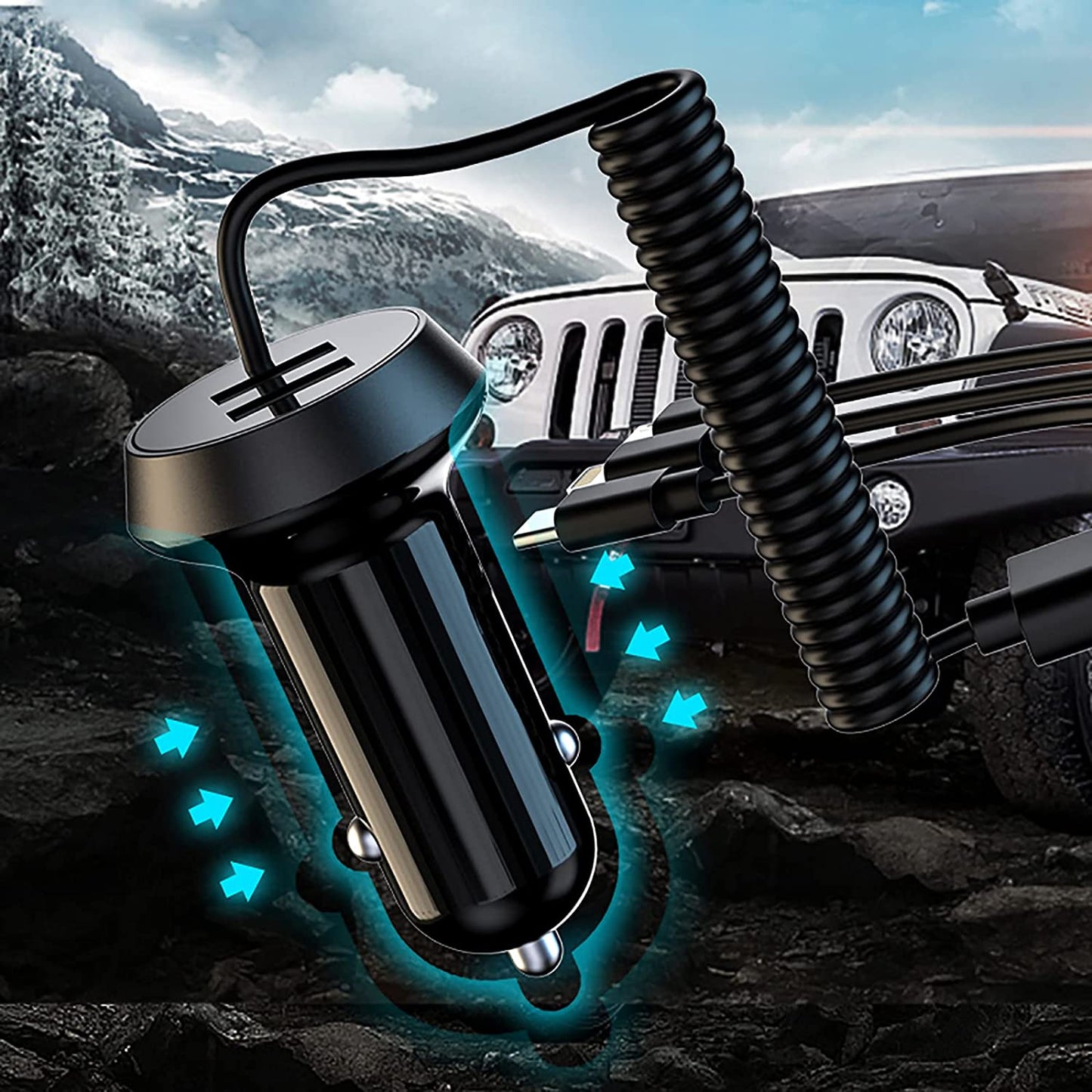 Dual Ports Car Charger with Fast Charging