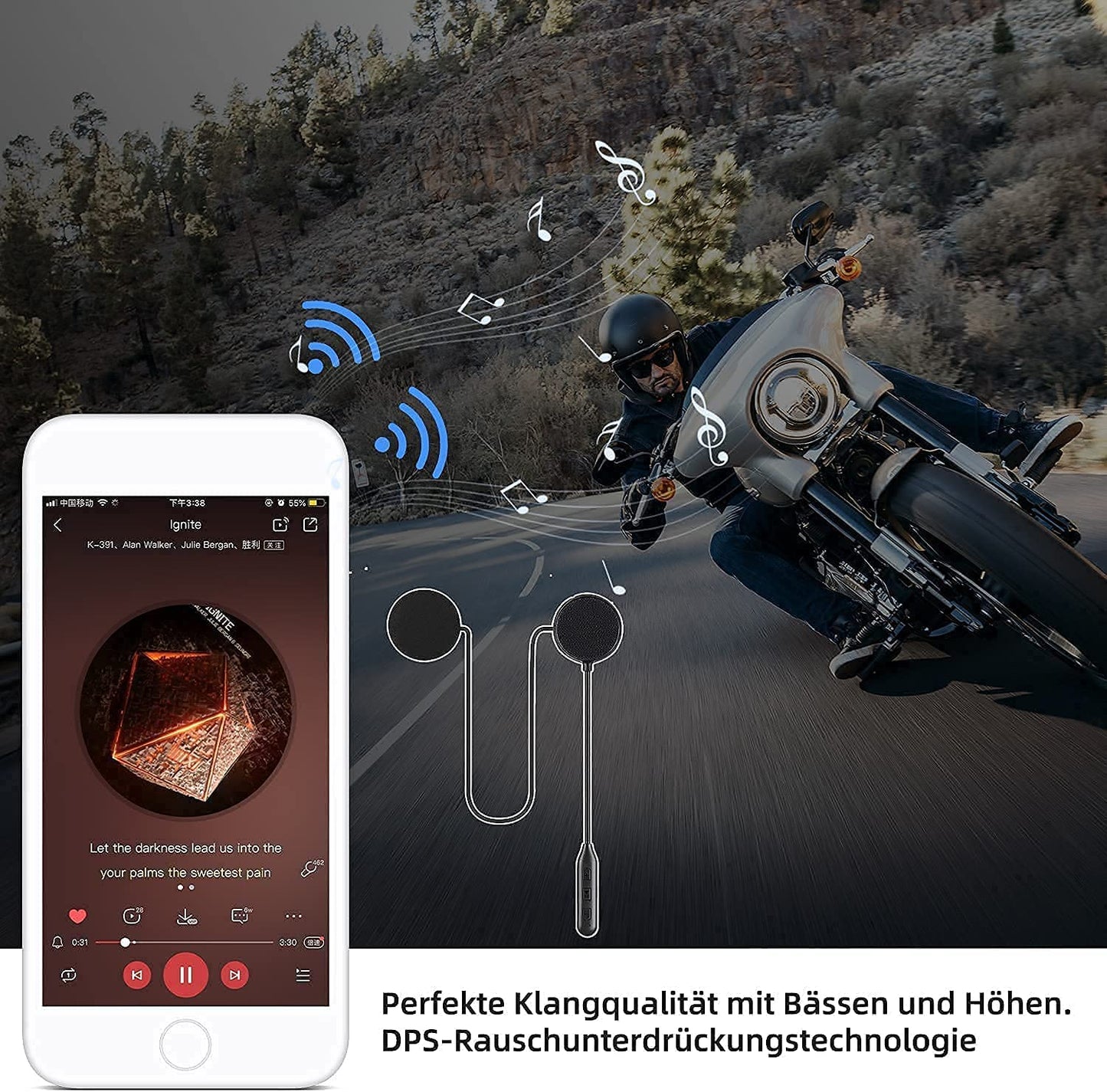 Motorcycle Helmet Bluetooth Headset