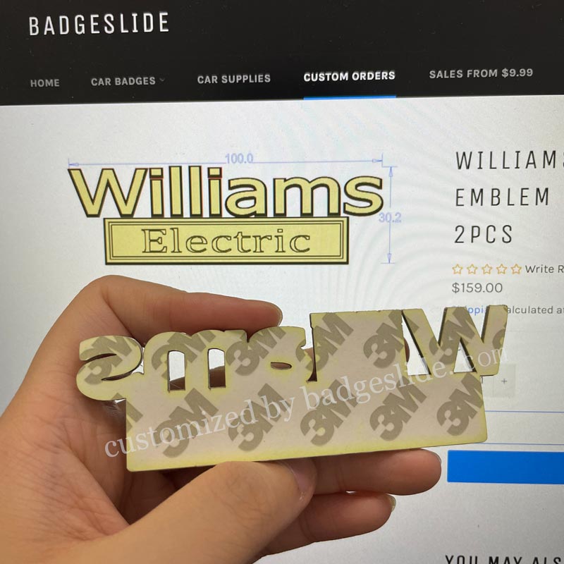 WILLIAMS ELECTRIC Metal Emblem Car Badge-Chrome-2PCS