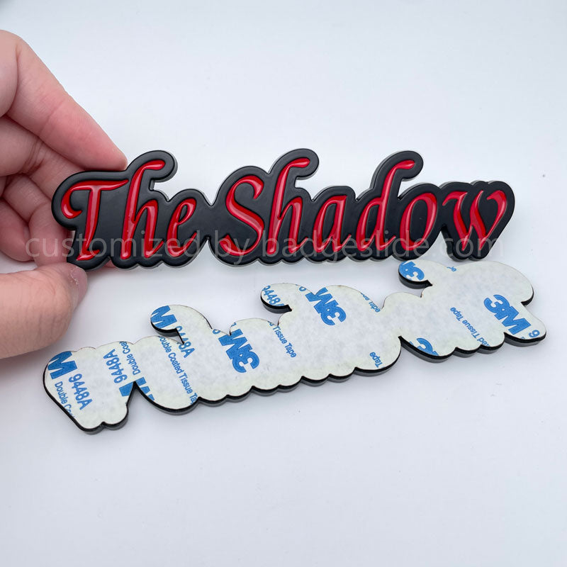 The Shadow Emblem Fender Badge-Chrome-Black-red-2pcs