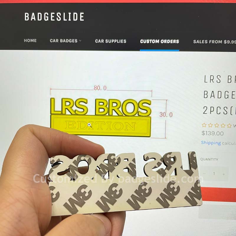 LRS BROS Emblem Fender Badge-Custom-2pcs(Black/Red)