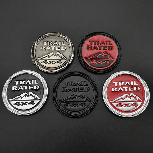 TRAIL RATED 4X4 Snow Mountain Metal Emblem