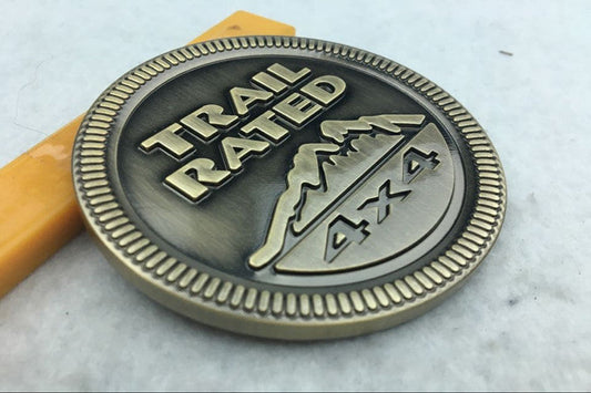 TRAIL RATED 4X4 Snow Mountain Metal Emblem