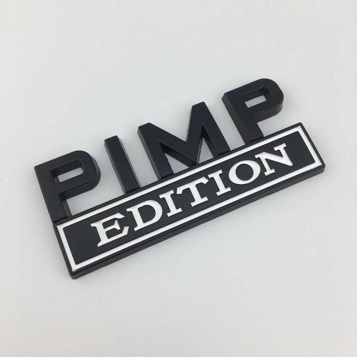 2 PCS PIMP Edition Metal Badge Emblem