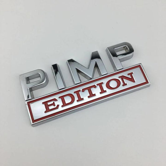 2 PCS PIMP Edition Metal Badge Emblem