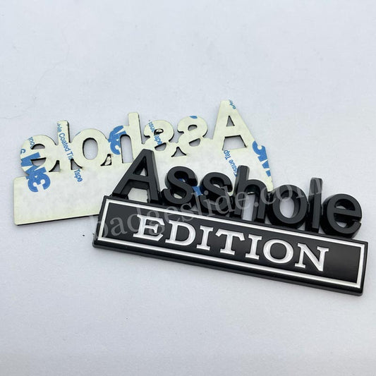 2 PCS Asshole Edition Emblem Fender Badge