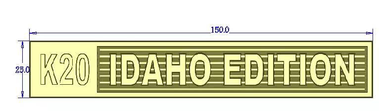 K20 IDAHO EDITION EDITION Metal Emblem Fender Badge-Chrome-2pcs