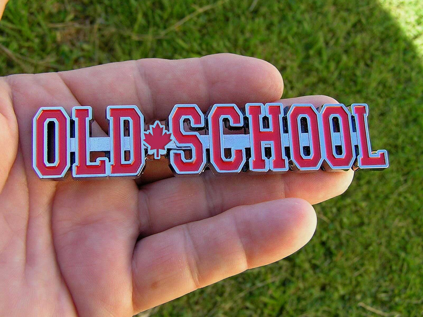 OLD SCHOOL Maple Leaf Metal Emblem Car Badge