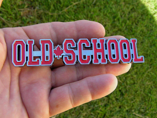 OLD SCHOOL Maple Leaf Metal Emblem Car Badge