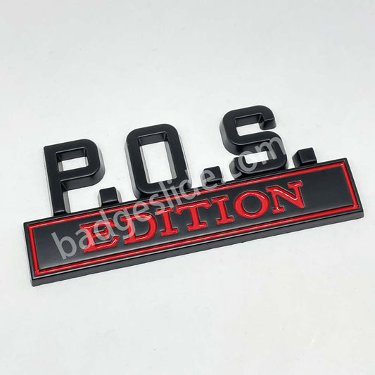 2 PCS P.O.S Edition Emblem Fender Badge