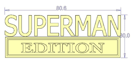 SUPERMAN EDITION Metal Emblem Fender Badge-Chrome- Black-2pcs
