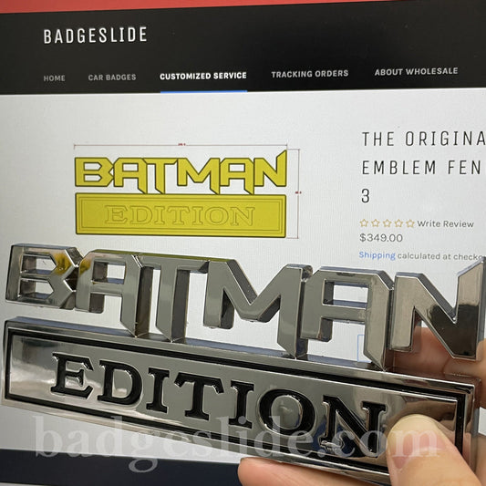 The Original BATMAN EDITION Emblem Fender Badge-Custom-3pcs