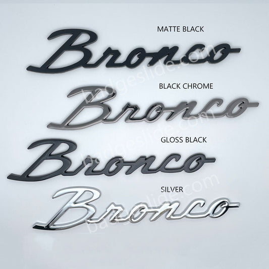 New 10'' Bronco Script Badge Self-adhesive Metal Emblem